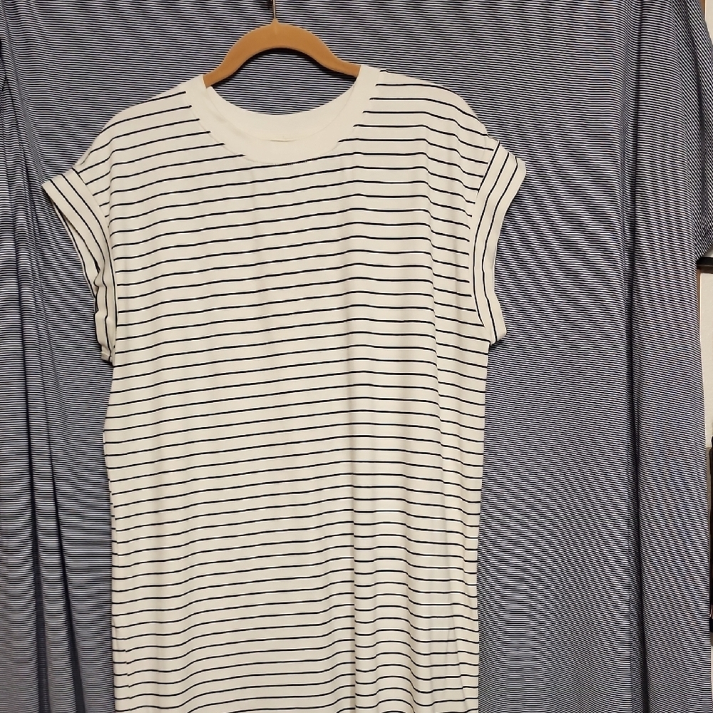 a new day White and Navy Striped Maxi Dress